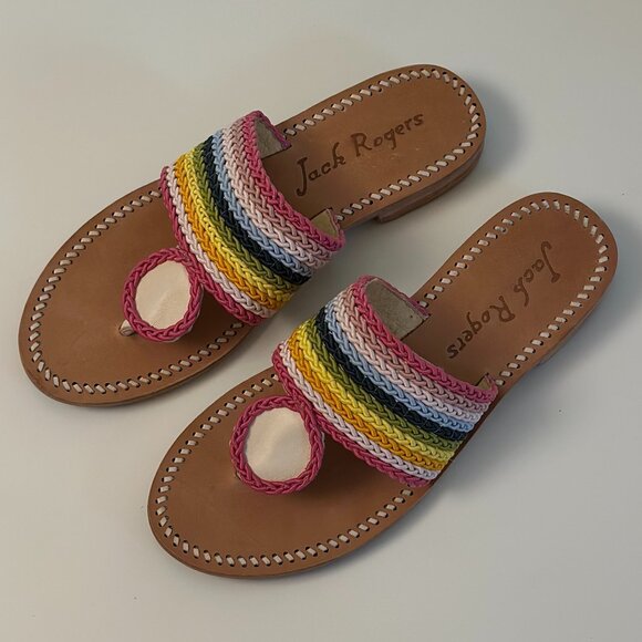 Jack Rogers Jacks Rope Sandals Rainbow Womens Size 6.5 EUC - Picture 5 of 9